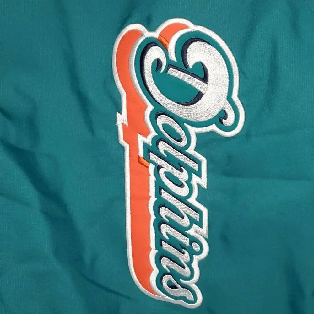 VTG Miami Dolphins Men's Reebok On Field Long Sleeve Full Zip Jacket Extra Large